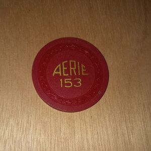Aerie Red and Gold Poker Chip